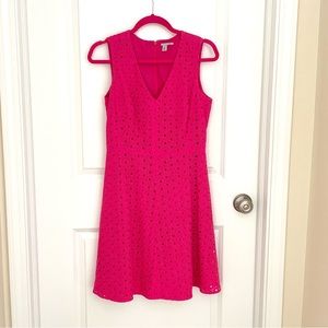 V neck A line eyelet dress